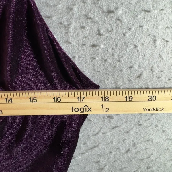 1692 | NWT Lulus Purple Velvet‎ Cowl Neck Ruched Side Drape Mini Dress Womens M - Image 4