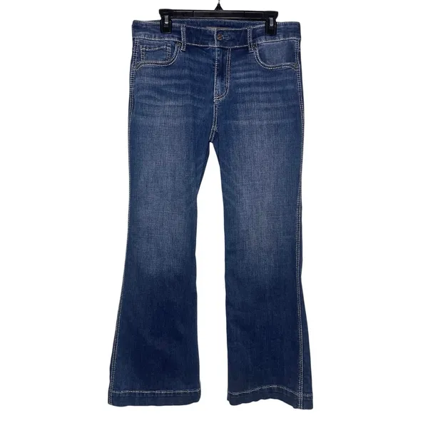 SHYANNE Women’s Tess Mid Rise Trouser Jean Washed Indigo Blue - Image 3