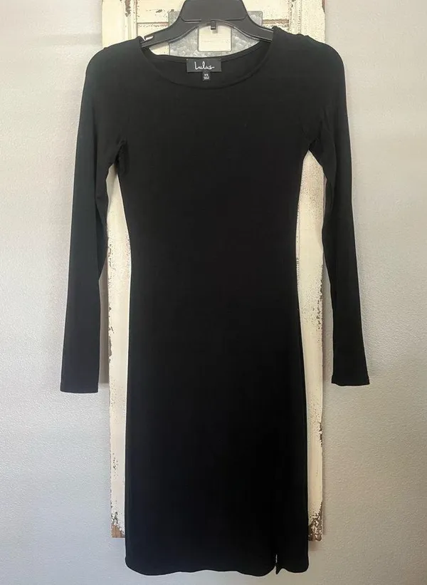 Lulus How I Wonder Black Long Sleeve Midi Dress - Image 4
