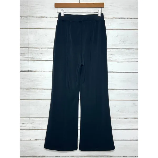 YELETE Size Small Black Wide Leg Pants Pull On High Rise Stretch Lounge Career - Image 3