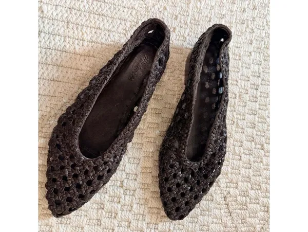 Madewell The Ruth Ballet Flat in Woven Leather - Image 2