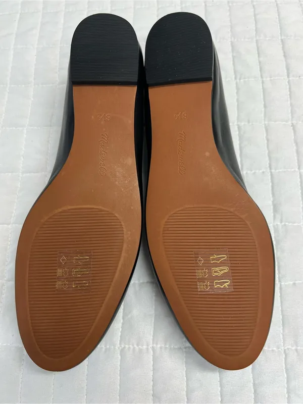 Madewell The Hester Flat in True Black Leather Size 8.5 - Image 10