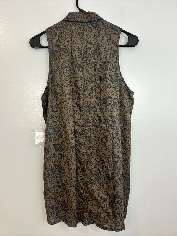 New! Free People Make My Day Sleevless Collared Button Down Sleep Shirt Small - Image 10