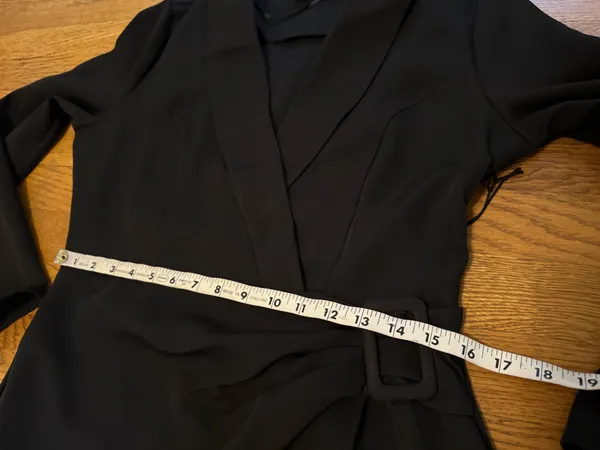 NWT chawl Lapel Faux Wrap Dress in black size M - Image 9