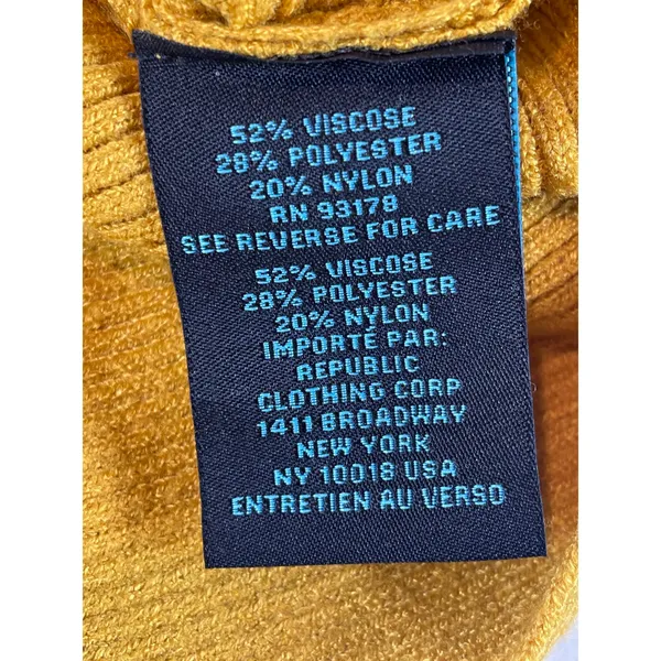 Faith + Zoe Sweater Size L Golden Yellow Ribbed Raglan Sleeve Button Detail NWT - Image 8