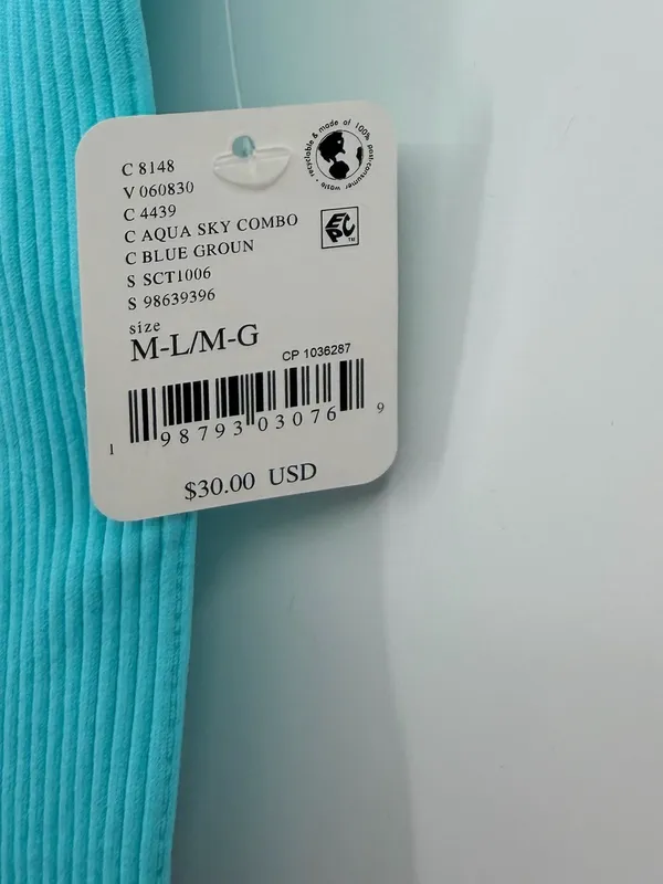 Free‎ People Make It Happen Brami M/L Aqua Sky Blue Ribbed Tank NWT - Image 6