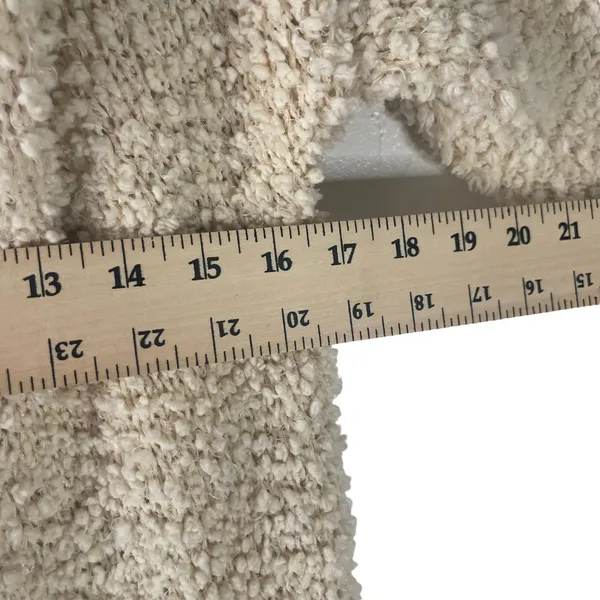 London Kaye Women's Size Small Cream Sherpa Open Front Pocket‎ Cardigan Sweater - Image 8