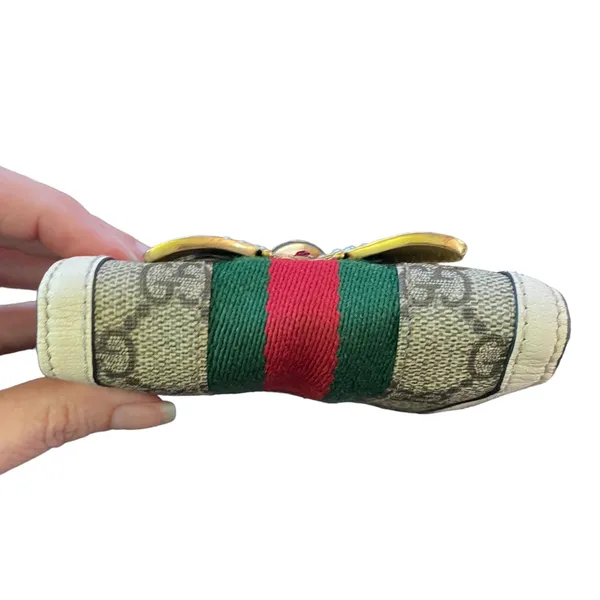 Gucci Bee Cream Queen Margaret GG Leather Folding Wallet - Image 4