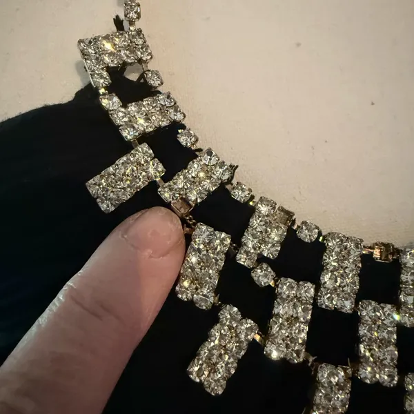 ELA Black Rhinestone Neck Halter Top Shirt Women Size M Medium - Image 4