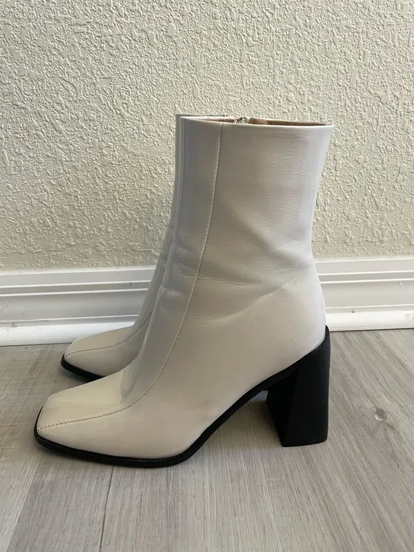 Princess Polly White Heeled Boots - Image 2