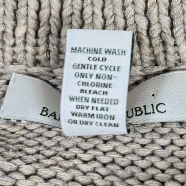 Banana Republic Womens Small Beige Organic‎ Cotton Belted Button Knit Cardigan - Image 5
