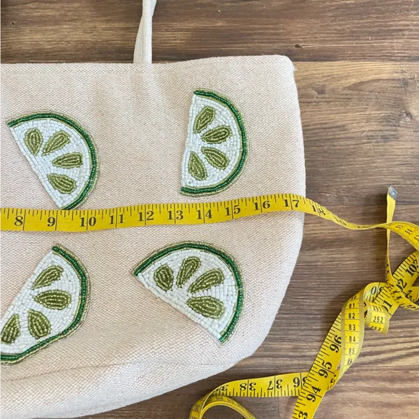 Beaded Lime Tote Bag‎ Green - Image 7