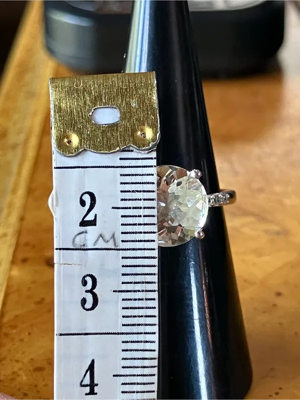 Genuine White Quartz Sterling Silver Ring Size 6 - Image 9