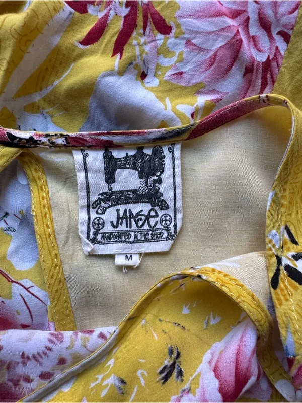JAASE Yellow Floral Long-Sleeve Ruffle-Hem Dress - Image 7