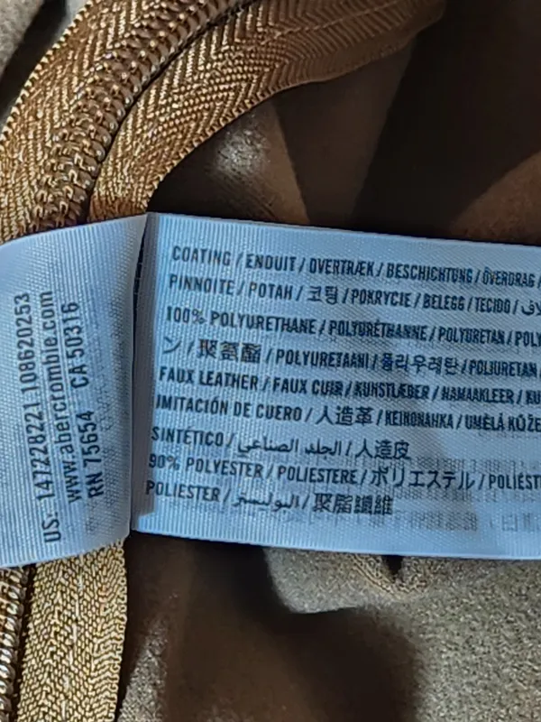 Abercrombie and Fitch Light Brown Faux Leather Pants Size XL - Image 10