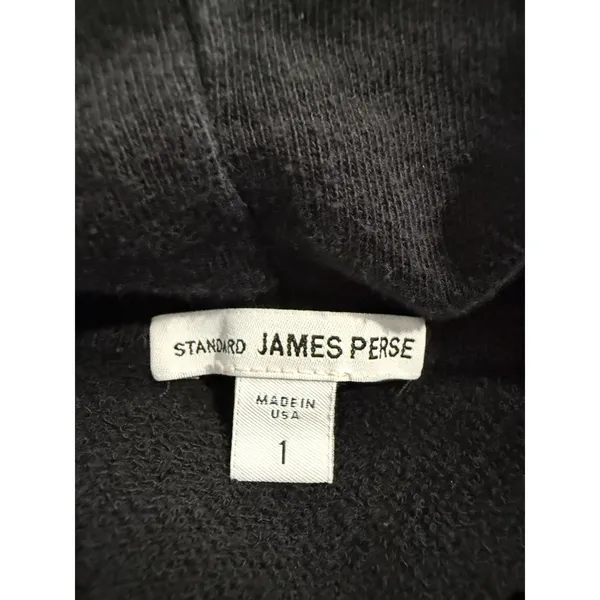 Standard James Perse Black Full Zip Hoodie Sweatshirt Made in USA Size 1‎ - Image 4
