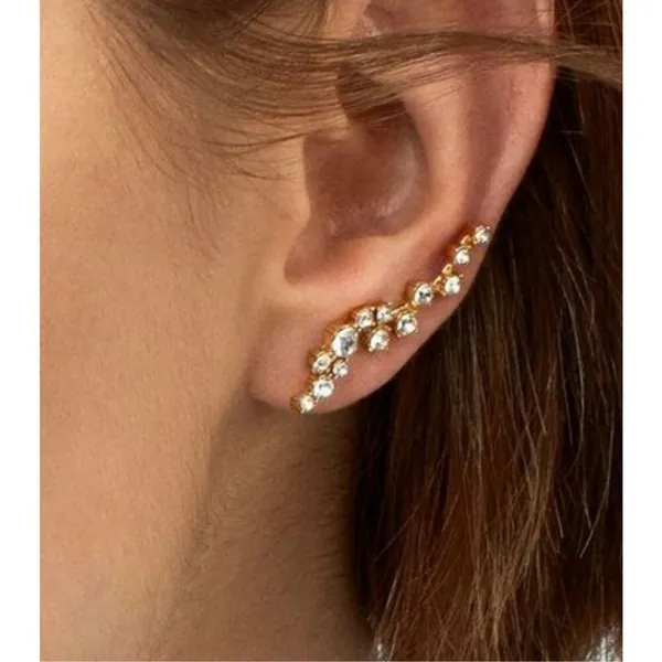 ✨ BaubleBar “Farah” Crystal Ear Crawler Earrings - Image 6