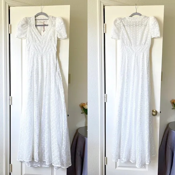LoveShackFancy‎ Castella Gown Lace Embroidered Maxi Dress White Size 00 NWT - Image 2