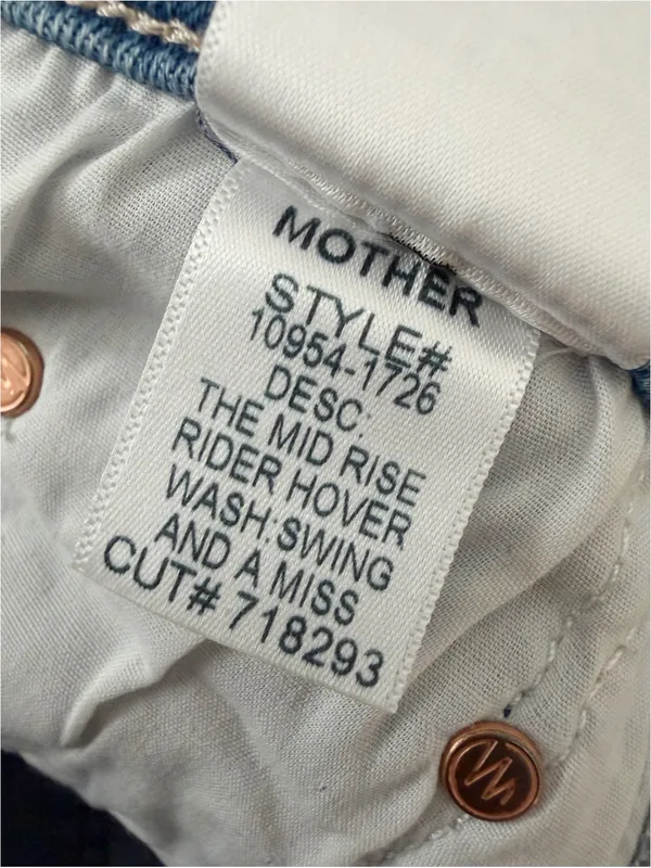 MOTHER Mid-Rise Rider Hover Jean in Swing and a Miss Size 24 - Image 11
