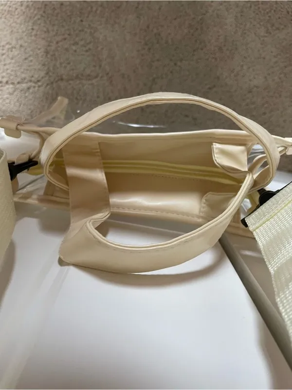 Cream Clear Stadium Crossbody Bag with Top Handle State Farm logo NWOT - Image 11