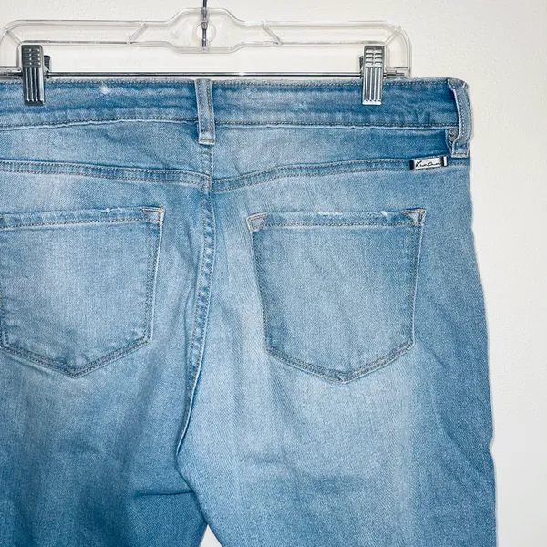 KanCan Norinne Light Wash High Rise Ripped Straight Leg Jeans - Image 8