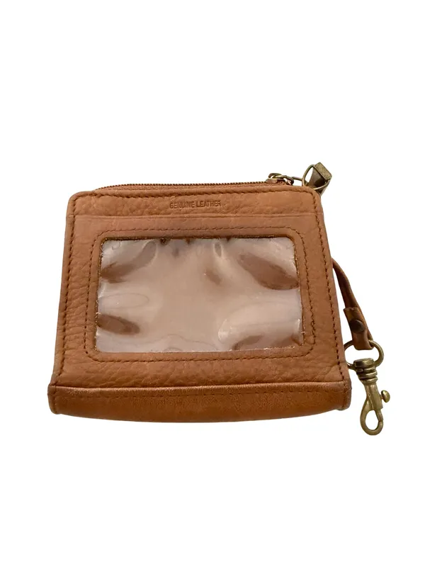 Fossil Tan Leather Trifold Wallet Keychain Clip Snap Cardholder One Size Women's - Image 5