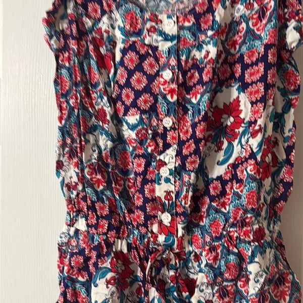 Joe Benbasset Blue and red floral romper‎ Women's Large - Image 3