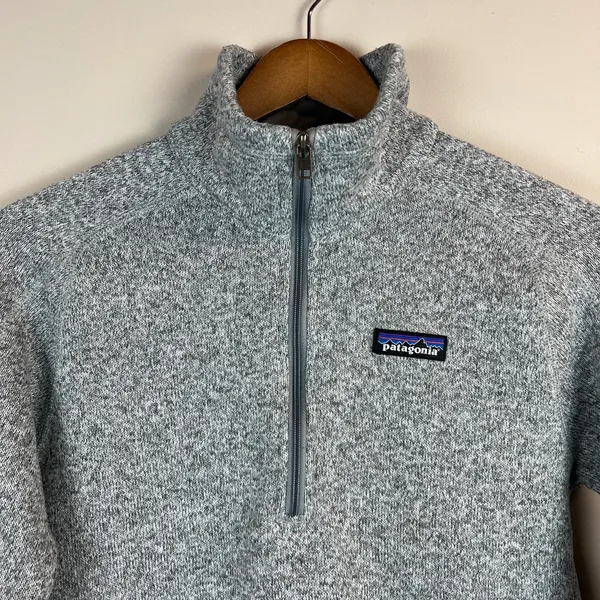 Patagonia Better Sweater 1/4 Zip Womens Small Gray Fleece Pullover Logo Outdoor - Image 2