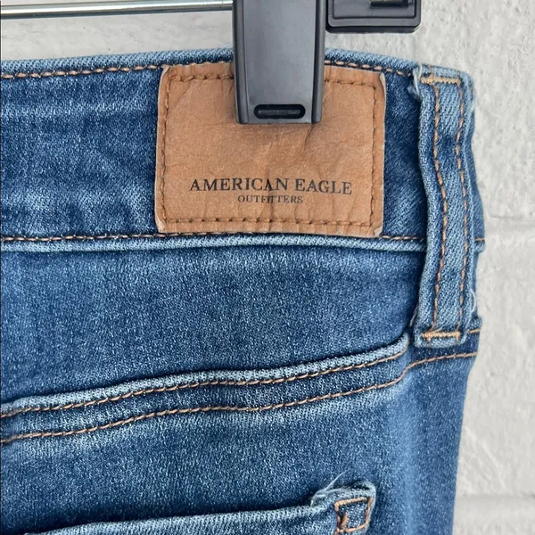 American Eagle Outfitters Blue Skinny Jeans with Distressed Details - Image 8