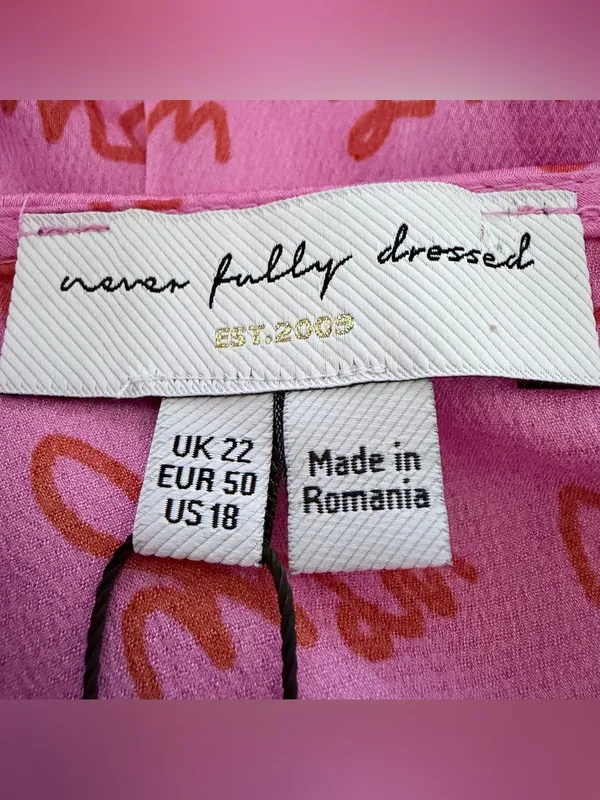 Never Fully Dressed Plus Love Print Wrap Mini Dress Pink & Red Sz 18 NWT - Image 7