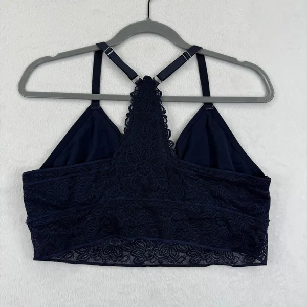 Aerie Lace Racerback Bralette Bra Navy Blue Women's‎ Size XL Extra Large - Image 3