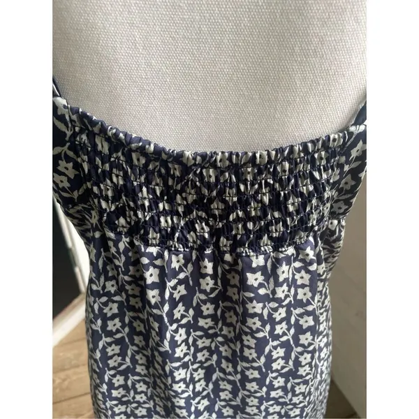 Free People Intimately Free On Our Radar Floral Satin Slip Dress Blue M - Image 11
