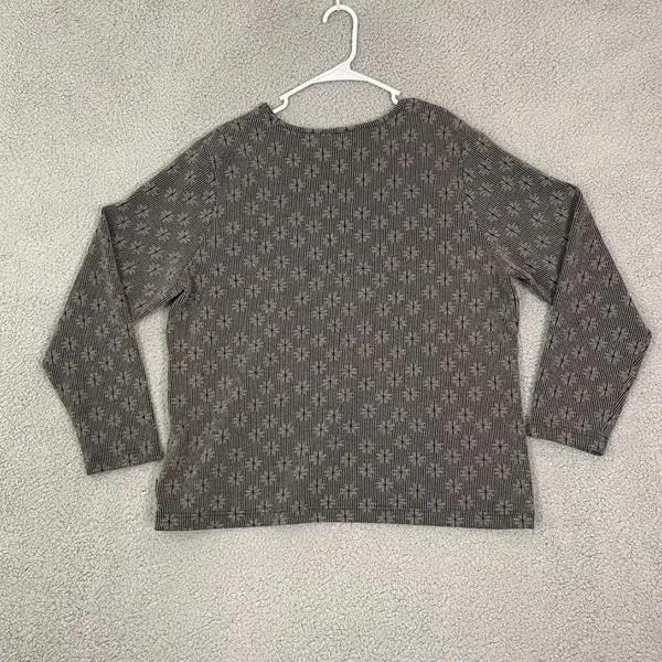 Woolrich Top Womens 2XL Charcoal‎ Floral Casual Long Sleeve Pullover - Image 5