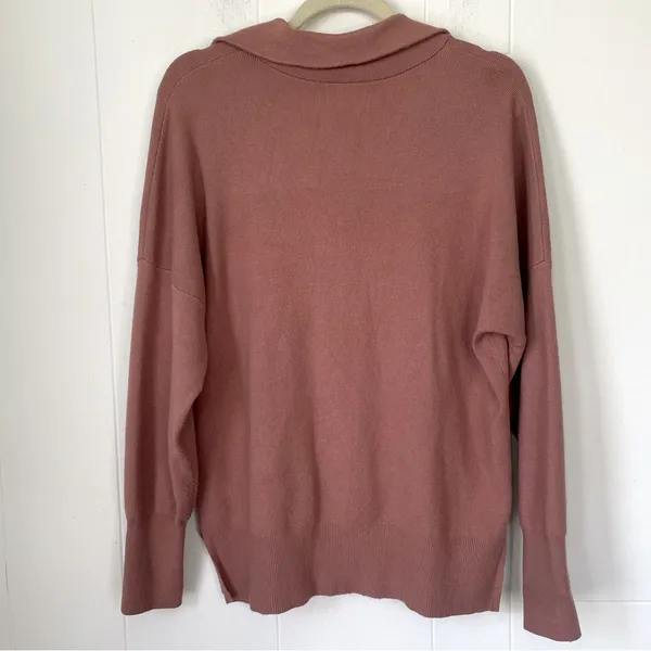 Abercrombie & Fitch Dark Rose Soft A&F Collection 1/4 Zip Sweater ~ Size S - Image 2