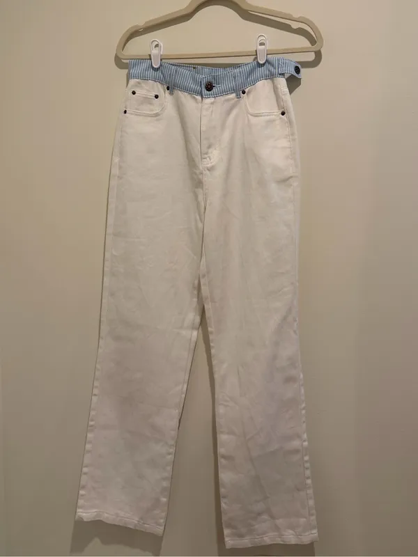 Studio seven designs Jodie Jeans white with blue trim - Image 10