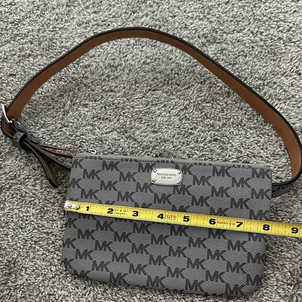 Michael Kors Gray MK Monogram Belt Bag - Image 2