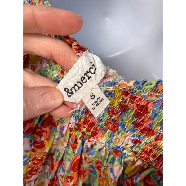&merci Floral Puff Sleeve Babydoll Mini Dress‎ Cottagecore S - Image 6