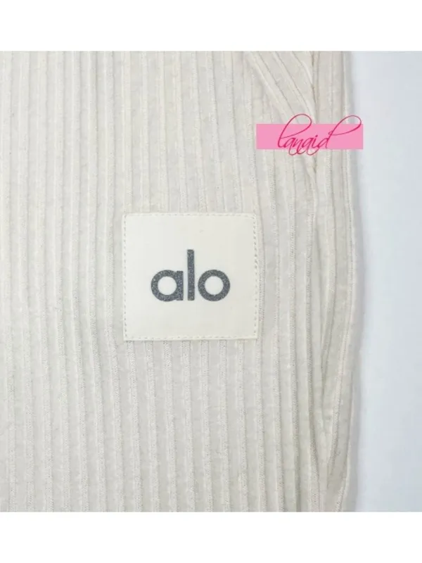 Alo Muse Sweatpants Ivory Cream Beige Stretchy High-Rise Waist Sweats Joggers L - Image 11