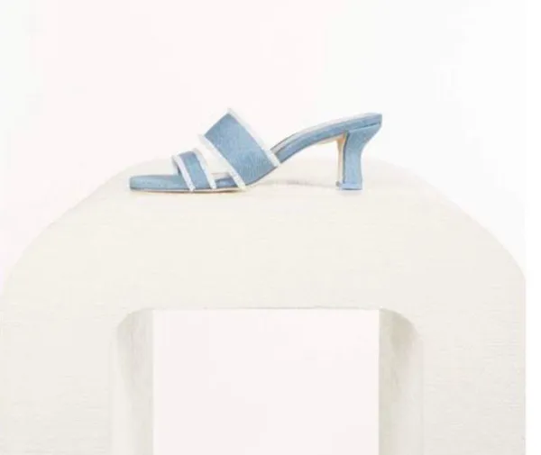 Fae denim fringe slides sandals size IT 39 US 9 - Image 16