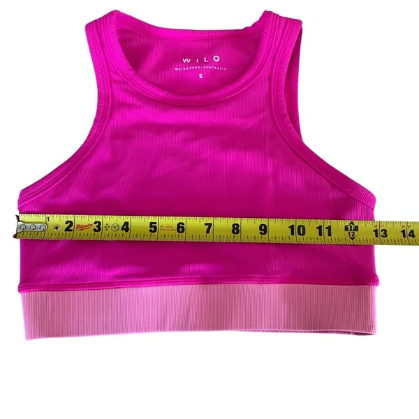 WILO The Label Ribbed Sports Bra Women S Pink High Neck Racerback‎ Barbiecore - Image 5