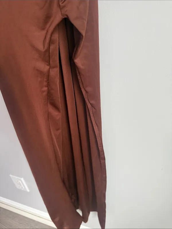NEW Oh Polly Multiwear Cowl Neck Wrap Over Evening Gown in Chocolate Brown 4 - Image 7