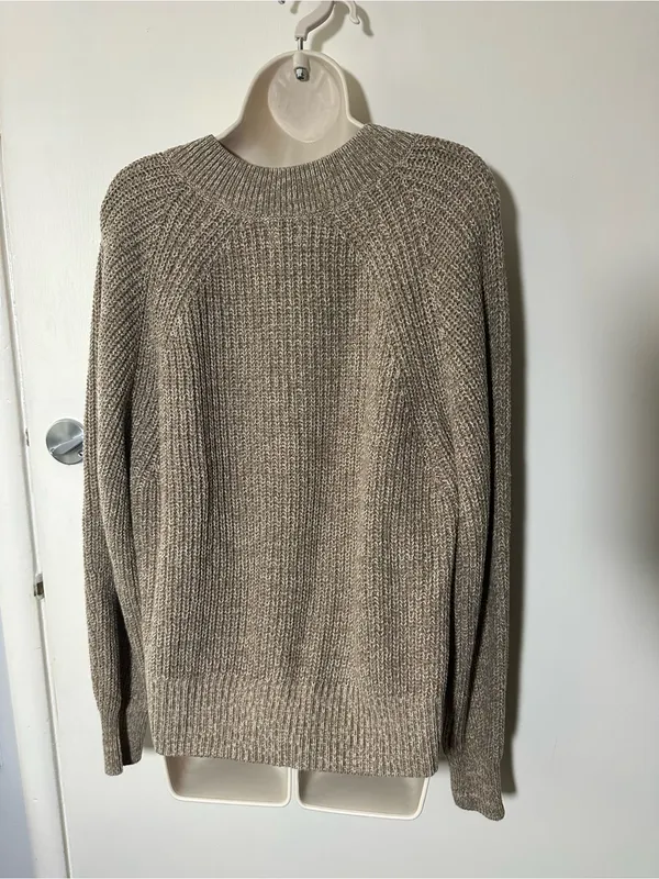 a new day Taupe V-Neck Chunky Knit Sweater - Image 5