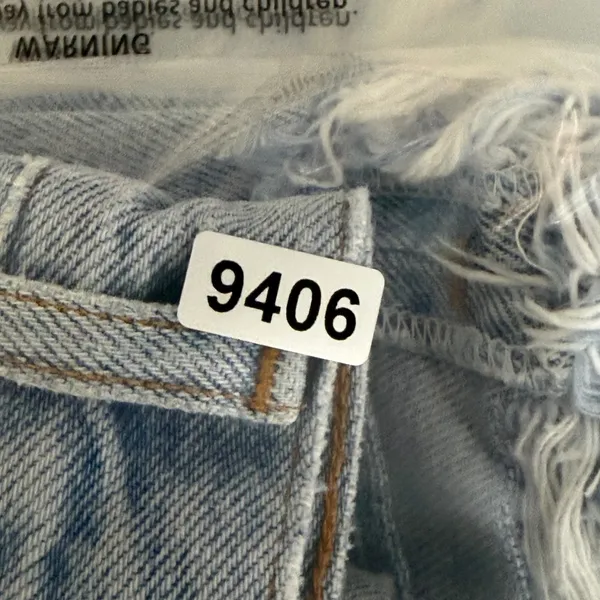 AGOLDE Parker High Rise Cut Off Denim Shorts Light Wash Blue A083E-811 Size 26 - Image 10
