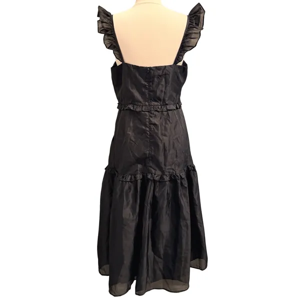 Lulus‎ Effervescent Aesthetic Black Tiered Ruffled Midi Dress XL Event Party - Image 3