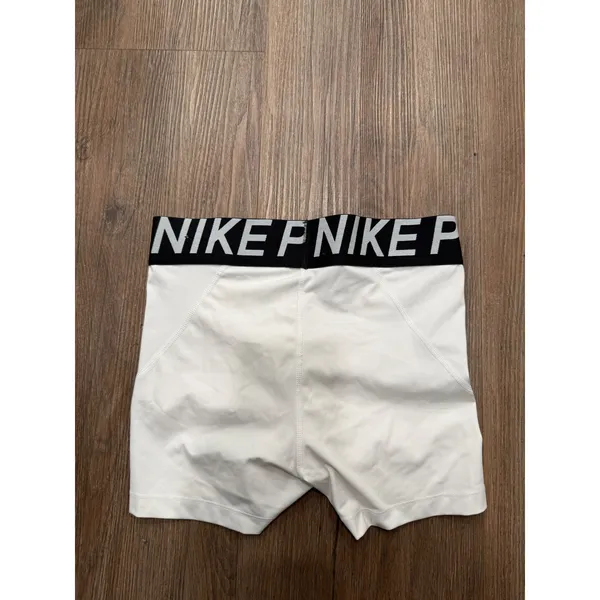 Nike Pro Dri-FIT 3 Inch Compression Shorts White Black CZ9857-100 Womens Medium - Image 3