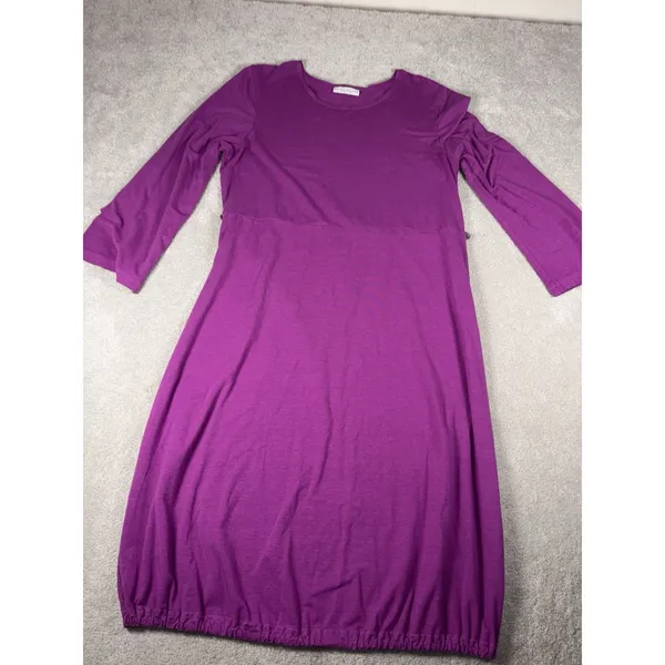 bryn walker dress purple tie waist midi‎ bubble small overiszed Bamboo Cotton - Image 2