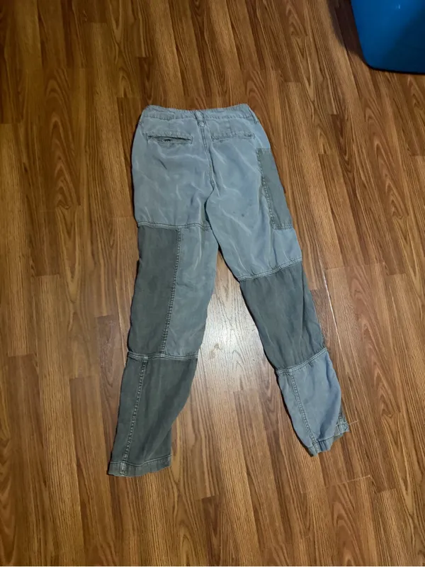 American Eagle High Rise Patchwork Lyocell Green Pants 4. - Image 3