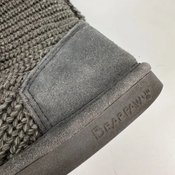 Bearpaw Womens Knit Tall Boots Sheepskin Footbed Fold Down Gray‎ Size 10 - Image 12
