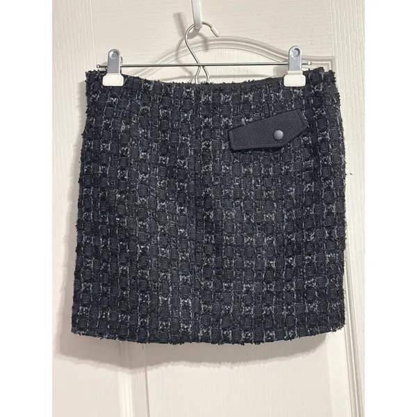 Rag & Bone Flight Tweed Wool Mini Asymmetric Skirt Coquette Academia Preppy Zip - Image 4