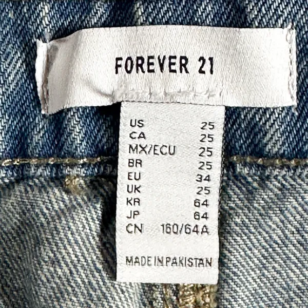 Forever 21 Barrel Jeans Size 25 Light Wash Lace Up Waist Y2K Denim NWT - Image 6